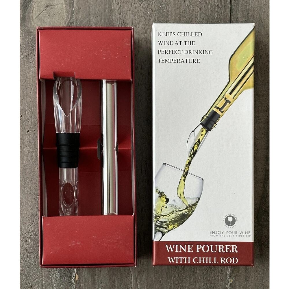 Wine Pourer with Chill Rod, Easy Clean & Reusable Gift Set